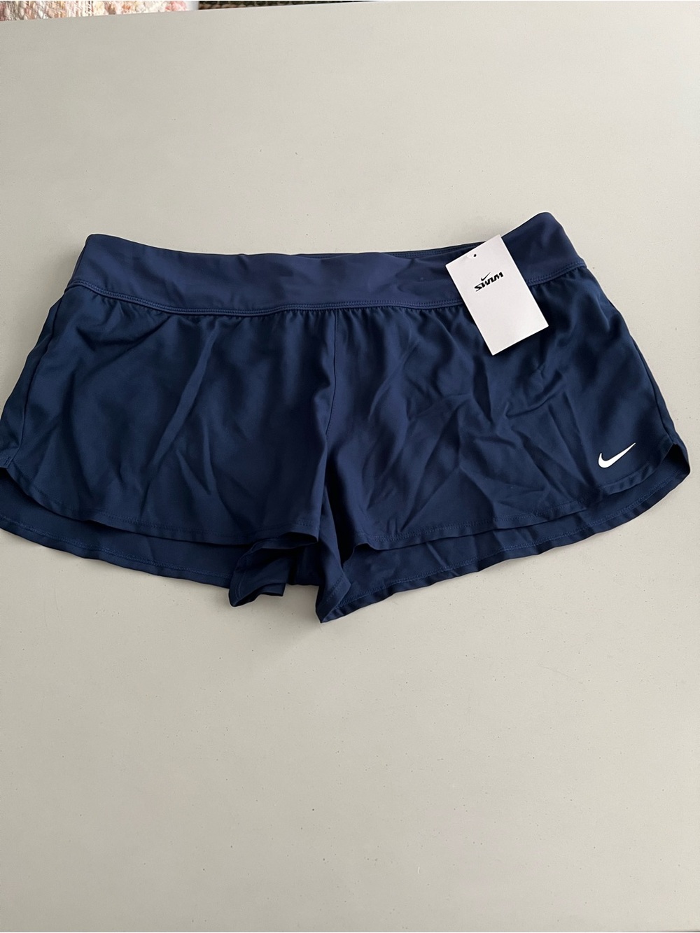Nike Women's Navy swim Shorts with Built-In Liner - Picture 1 of 7